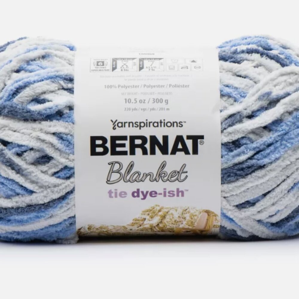 Bernat Blanket Tie Dye-Ish Yarn-Blue Skies